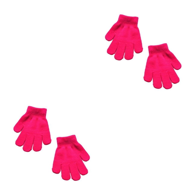 Sonducket 1 par de guantes para niños, diseño de Color sólido, cubiertas para manos, accesorio de ropa, calentador de manos de invierno tejido para Rosa roja 2piezas Sonducket CBP230942
