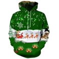 thumbnail image 1 of Sudaderas hombres moda Otoño e Invierno suéter de Navidad estampado 3D de gran tamaño con capucha Unisex hombre mujer divertido jersey de Harajuku, 1 of 4