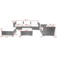 thumbnail image 4 of Costway 6PC Furniture Set Patio Sofa PE Gray Rattan Couch 2 Set Cushion Covers, 4 of 8