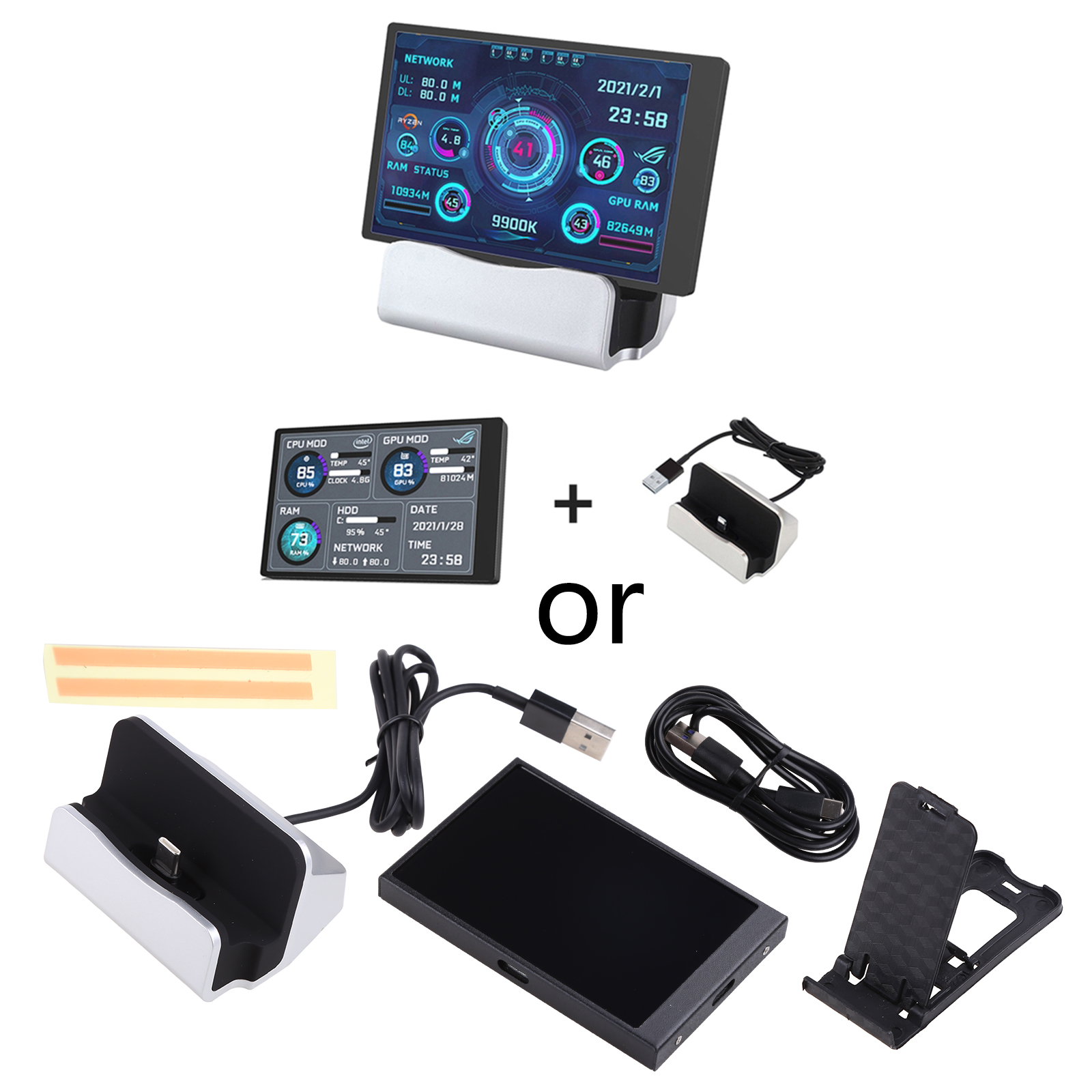 HOTYA AIDA64 PC CPU HDD Data Monitor Computer Temperature Display Type