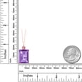thumbnail image 2 of Gem Stone King 18K Rose Gold Plated Silver Purple Amethyst and Pink Lab Grown Diamond Pendant Necklace for Women (15.25 Cttw, Emerald Cut 18X13MM, With 18 inch Silver Chain), 2 of 4