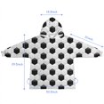 thumbnail image 7 of Black White Soccer Pattern Blanket Hoodies for Kids 6-13YR Oversize Wearable Blanket Hoodies for Boys Girls Teens, 7 of 7