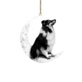 thumbnail image 1 of Arte del hierro Siéntese en la luna Adorno de luna de perro encantador para amantes de los perros Colgante de árbol de Navidad Wmkox8yii gf6346, 1 of 4