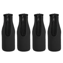Uxcell 330ml to 350ml Neoprene Cooler Insulator Covers Beer Bottle Sleeves Black 4 Pack