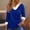 Blue, variant on Christmas Fuzzy Fleece Pullover Tops, V Neck Long Sleeve Sweater Tops, Fall Trendy Blouses