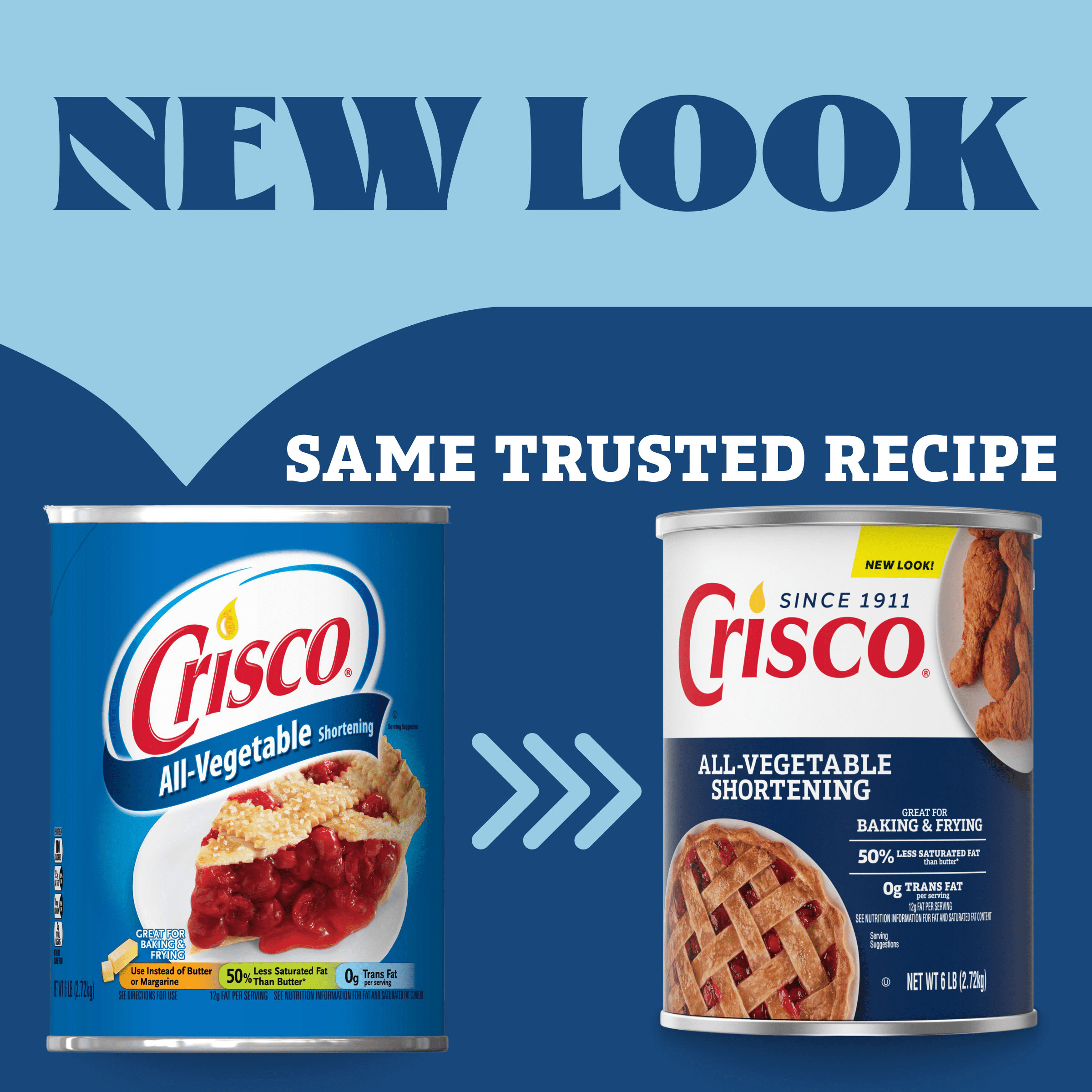 (6 pack) Crisco All Vegetable Shortening, 96 oz