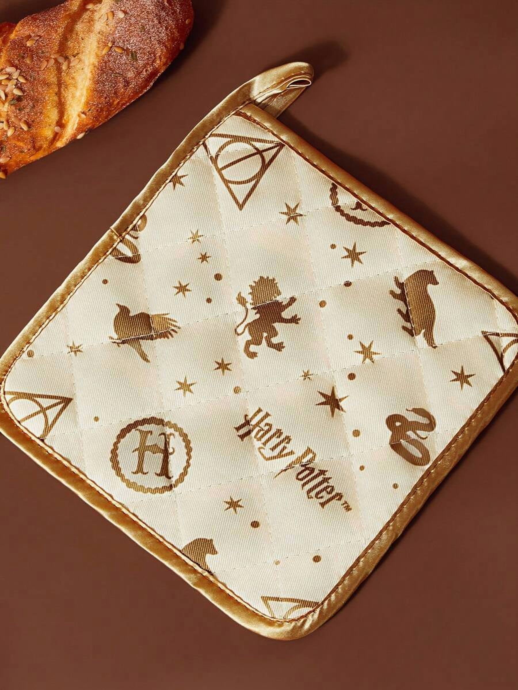 HARRY POTTER X SHEIN 1pc White Heat Resistant Glove - Animal & Letter Print, Perfect Gift