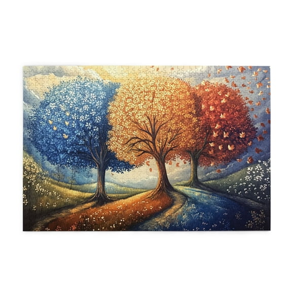 1000 PCS Four Seasons Tree 1000 Piece Jigsaw Puzzles,Enjoy The Puzzle Solving Process,Wonderful Imagination,Funny Adults Wooden Puzzle,Ideal For Relaxation And Family Fun