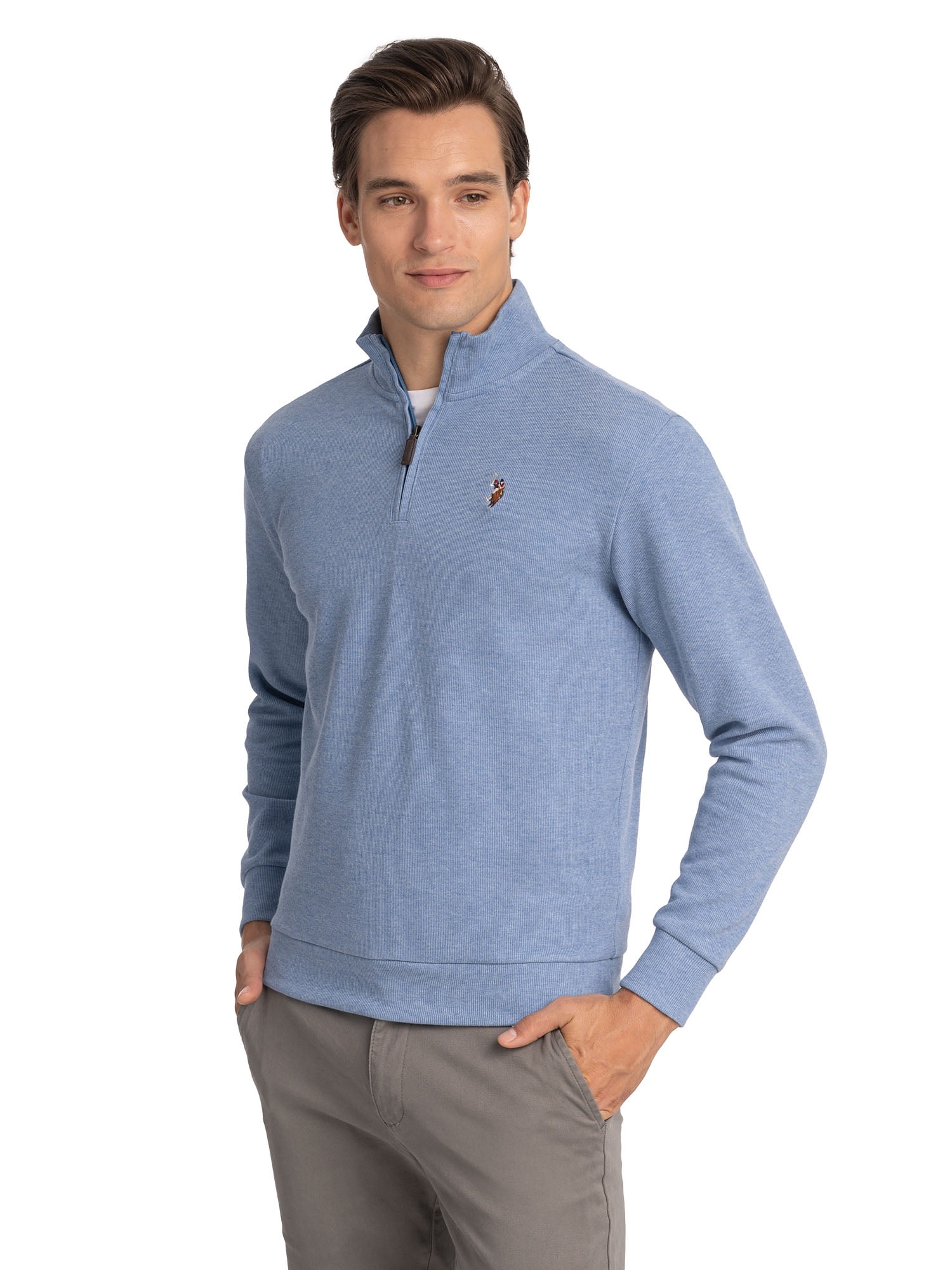 U.S. Polo Assn. Men's Quarter Zip Flatback