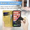 thumbnail image 4 of Cartoon Case for iPhone 13(2021), Allytech Embossed Animal PU Leather Impact Resistant TPU Back Card Slots Magnetic Closure Hand Strap Stand Cover for iPhone 13 6.1" 2021, Yellow, 4 of 4