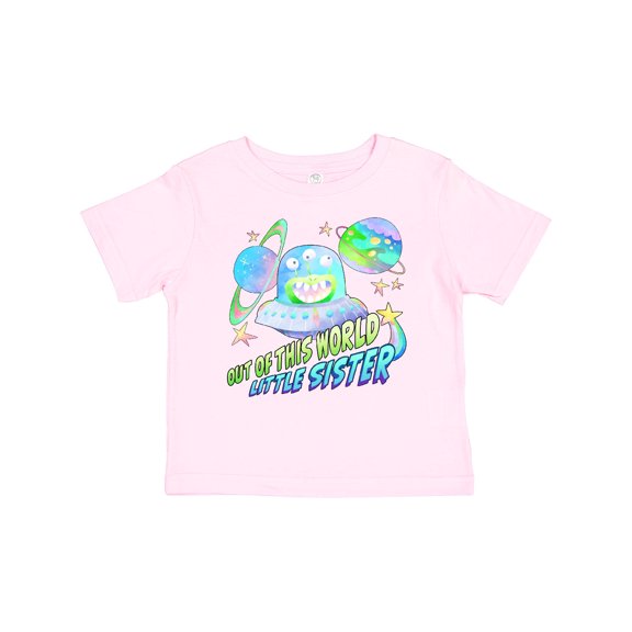 Inktastic Out of This World Little Sister Cute Alien in Outer Space Girls Baby T-Shirt