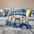 thumbnail image 2 of Pratyus Snowman Bird Blue Hat Flannel Blanket Soft Fuzzy Throw Blanket for All Seasons - Gifts for Women, Adults - Unique Design 60x80in, 2 of 6