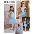 thumbnail image 6 of Oudiya Toddler Girls Tutu Blue Party Dress Tulle Ruffle Hem Cami Summer Dress for Kids 2-6Y, 6 of 7