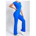 thumbnail image 3 of SKQIT Flare Workout Jumpsuits for Women One Piece Short Sleeves Scrunch Butt Lifting Gym Bodysuit Sexy Backless Yoga Outfits, 3 of 7