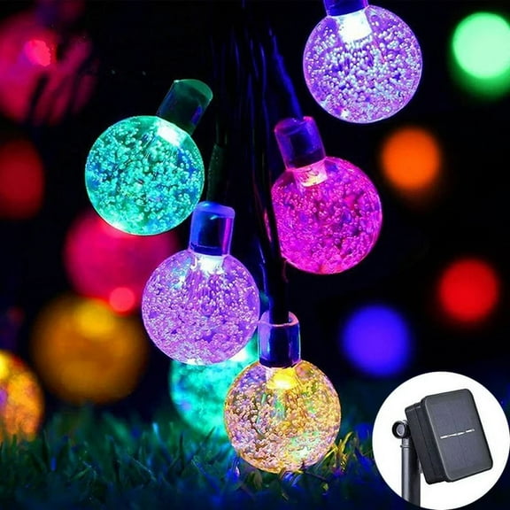2024 New Solar Crystal Globe LED String Lights LED Solar Outdoor Light IP65 Fairy Light Christmas Garland for Garden Party Decor