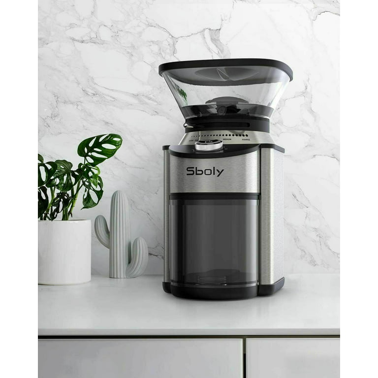 Sboly Electric press, Electric Burr Mill Automatic Coffee Grinder for Drip  French Press 2-12 Cup 