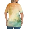 thumbnail image 4 of HOMBOM Womens Shirts Tee Shirts Summer Funny Tie Dye Comfy Graphic Plus Size Blouse for Ladies V Neck, 4 of 6