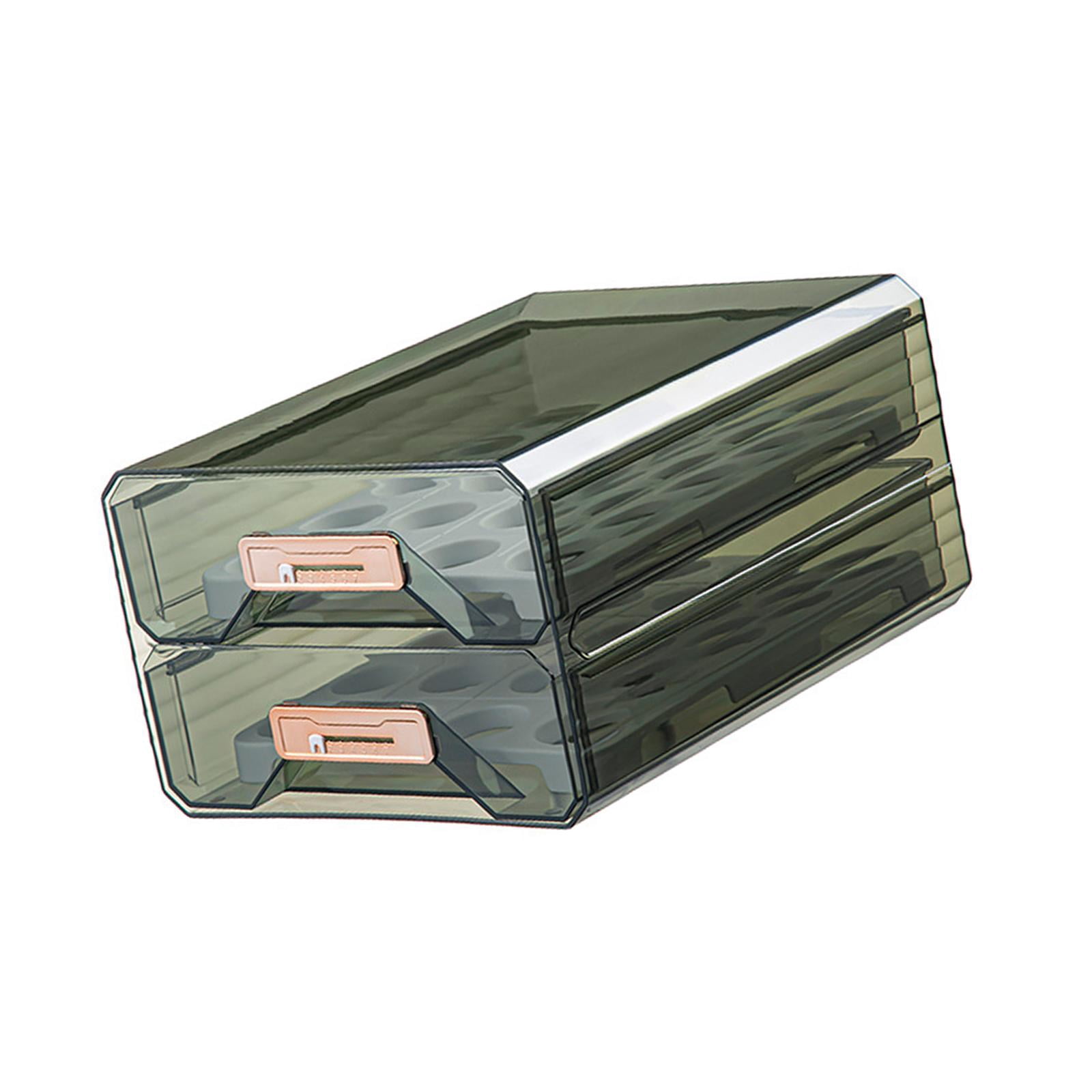 Fiocias Egg Holder for Refrigerator Fridge Bin Storage Container for Cabinet Kitchen Green