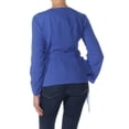 thumbnail image 2 of BAR III $60 Womens New 1191 Blue Wrap Long Sleeve Casual Top M B+B, 2 of 2