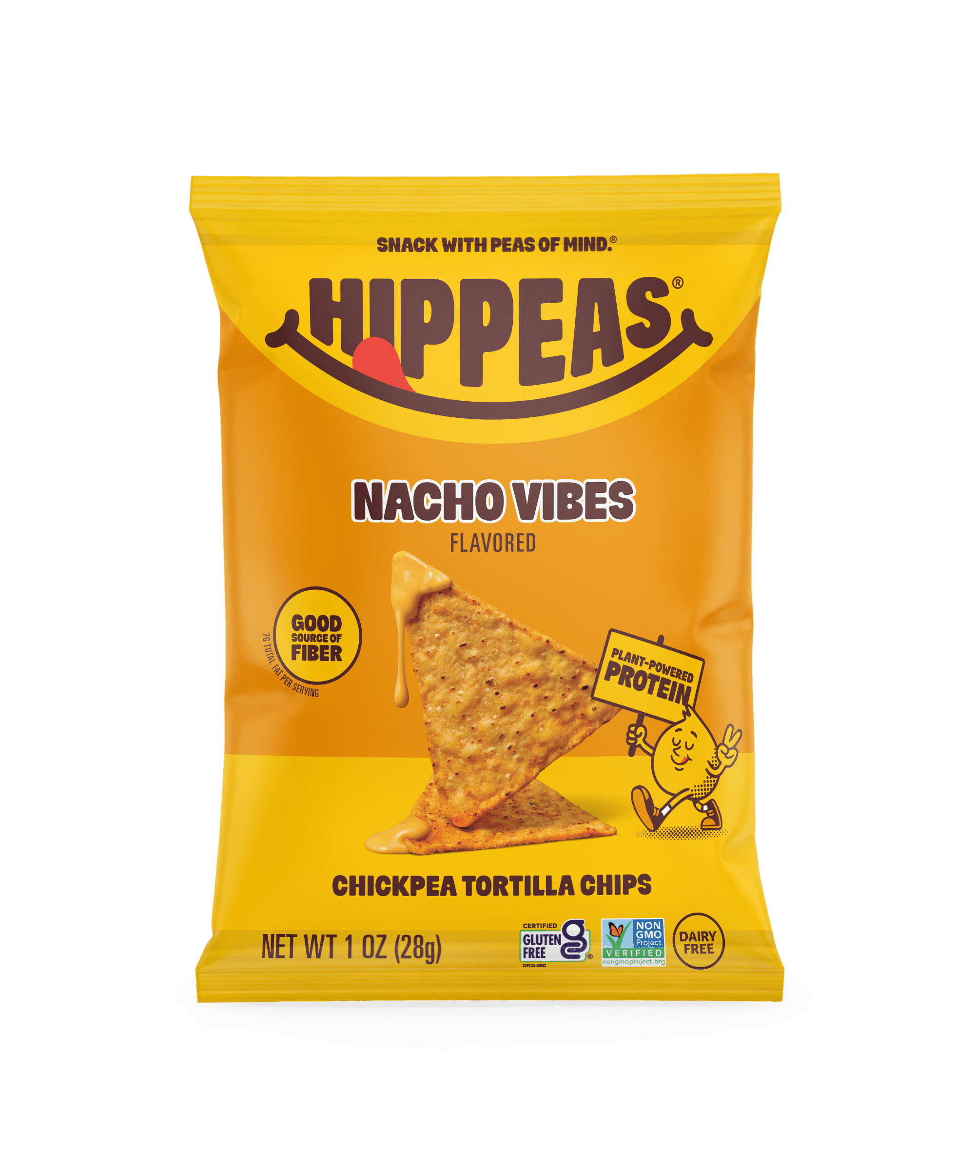 HIPPEAS Chickpea Tortilla Chips, Nacho Vibes, Gluten Free, 3g Protein, 1 oz, 21 Pack