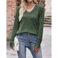 thumbnail image 2 of Lightweight Blouse For Women Solid V Neck Long Sleeve Fall Tops Fashion Ribbed Knit Shirts Cogild, 2 of 6
