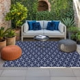 thumbnail image 2 of Navy Blue Geometric Outdoor Rug for Patio/Deck/Porch, Non-Slip Large Area Rug 6 x 9 Ft, Modern Abstract Blocks Lines Indoor Outdoor Rugs Washable Area Rugs, Reversible Camping Rug Carpet Runner, 2 of 8