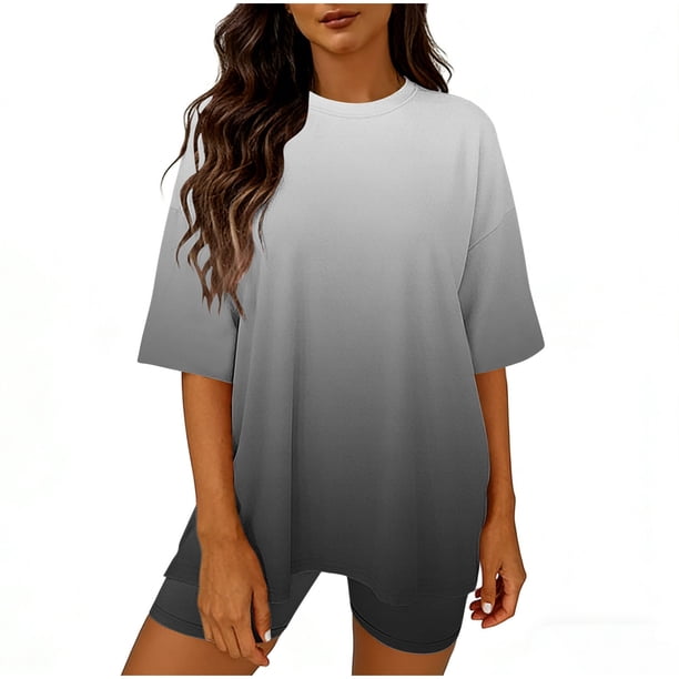 Eres Más Que una Camisa de Puntuación de Prueba Blusa de Manga Corta de Cuello Redondo de las Mujeres con Pantalones de Cintura Elásticos, Set Deportivo Casual de 2 Piezas