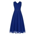 thumbnail image 6 of Miutii Kids Girls Shiny Rhinestones Birthday Party Dress Sleeveless V Neck Wedding Bridesmaid Dress Blue 14, 6 of 9