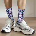 thumbnail image 6 of Sigee crystal flower Skull for Contrast Design Soft Moisture-Wicking Socks Crew Casual Athletic Stretchy Loose Middle Tube Socks, 6 of 6
