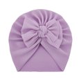 thumbnail image 2 of Toddler Baby Boys Girls Solid Knitted Cap Beanie Bowknot Elastics Turban Hat Summer Baby Bucket Cap, 2 of 7
