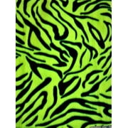Lilly Craft Zebra Animal Print Neon Green Fleece Fabric - 58/60" Wide and Sold by the Yard