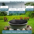 thumbnail image 3 of Steel - Firepit Lid – 30in 2mm Rust Resistant Powder Coated Carbon Steel Fire Pit Cover Round With 1 Ergonomic Wooden Handles - Compatible for Fire Pit Inside Dia Up to 28", 3 of 9