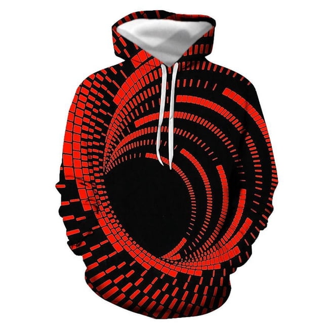 2024 Sweat à Capuche Graphique 3D Vertigo, Mode Décontractée, Manches Longues