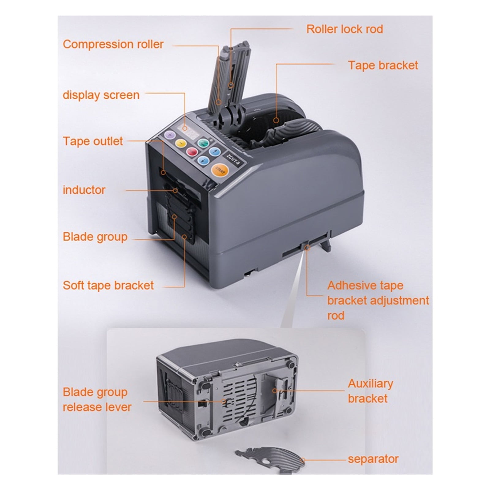 Automatic Tape Dispenser Cutting Machine, Intelligent 6-60mm Adhesive Tape Double Sided Cutter Packing Machine ,High Efficiency