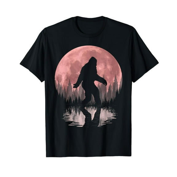 Bigfoot Moon Graphic Night Forest! Cool Sasquatch Men women T-Shirt
