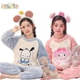 thumbnail image 2 of Pijamas de Anime Sanrios Kuromi Cinnamoroll My Melody para niños, Pochacco Kawaii, terciopelo Coral lindo, ropa de casa gruesa para niños y niñas, Invierno, 2 of 4