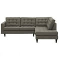 thumbnail image 4 of Modway Empress 2 Piece Upholstered Fabric Right Facing Bumper Sectional in Granite, 4 of 9
