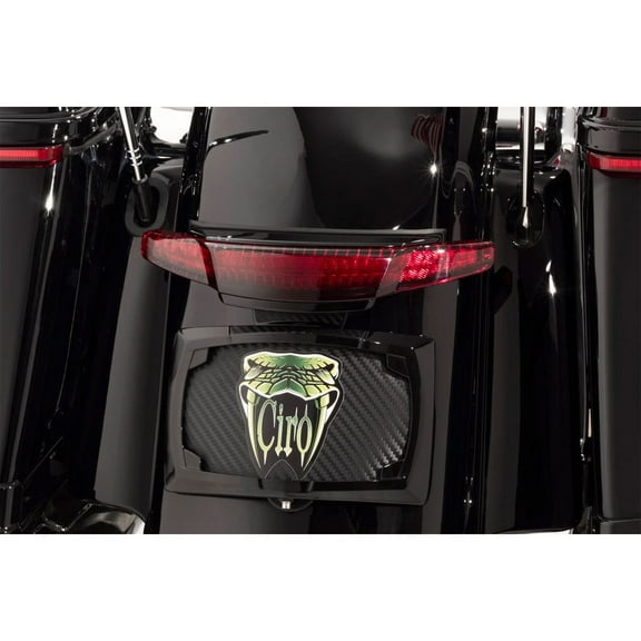 CIRO Latitude Tail Light & License Plate Holder with Red Lens in Black (40074)