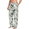 thumbnail image 2 of Balery green plaid Moose tree print Men's Pajama Pants,Ultra Lightweight Pjs,Lounge Pant-Small, 2 of 9