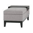 thumbnail image 4 of SIMPLIHOME Oregon Banc Ottoman de Rangement Rectangulaire Transitionnel à Dessus Relevable de 42 Pouces de Large avec Plateau Amovible, Tissu Capitonné Gris Nuage Aspect Lin, Repose-Pieds Tabouret, Table Basse pour Salon, 4 of 9