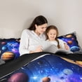 thumbnail image 5 of jejeloiu Universe Planet Twin Comforter Sets,Galaxy Starry Sky Bedding Set For Boys Teens Reversible 2-Piece, 5 of 8