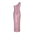 thumbnail image 2 of LYXSSBYX Fairy Dress for Women Pink Purple Women's Casual Slim Pleated Sleeveless Skew Collor Color Sexy Dress, 2 of 4