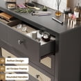 thumbnail image 4 of iooHug Modern Rattan 5-Drawer Dresser, 39.4" Wide Chest of Drawers for Bedroom, Living Room, Hallway.(Black), 4 of 6