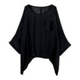 thumbnail image 3 of T Shirts For Women Womens Tops Cotton And Linen Spring And Summer Loose Pocket Short Sleeved T Shirt, 3 of 7