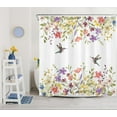 thumbnail image 3 of Country Colorful Wildflower Shower Curtain for Bathroom, Yellow Floral with Green Leaf and Hummingbird Fabric Shower Curtain with Hooks,Summer Garden Bathroom Curtain Shower Set,72" W x 72" L, 3 of 6