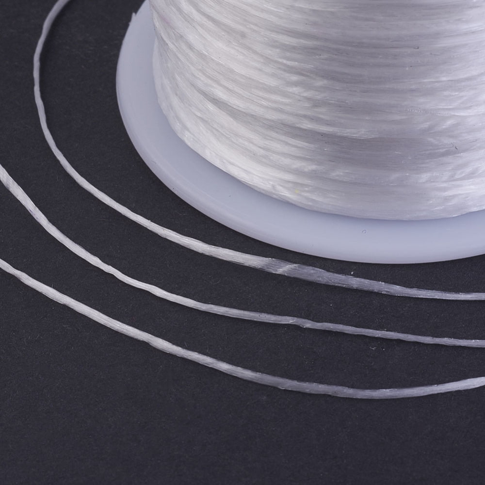 25rolls Flat Elastic String Elastic Beading Thread for Stretch Bracelet Making White 0.5mm about 49.21 yards(45m)/roll