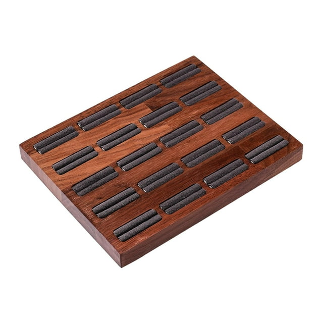 segolike Jewelry Tray 20 Soft Slots Table Centerpiece Wood s Display Stand Holder for dark gray