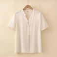 thumbnail image 2 of Timegard Plus Size Tops for Women Striped V-Neck Short Sleeve Shirts Summer Casual Loose Tops Basic Tee, 2 of 7
