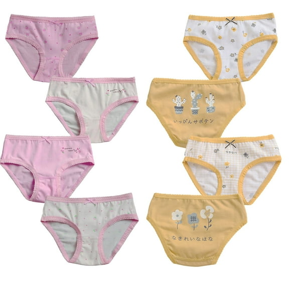 KAWELL Toddler Girls' Cotton Underwear 8-Pack