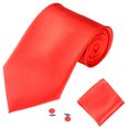 thumbnail image 2 of Eosunjian Men's Fashion Solid Color Suits Ties Necktie Cufflinks Hanky Set Tuxedo Suit Dark Red, 2 of 10